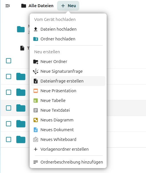 Dateianfrage erstellen